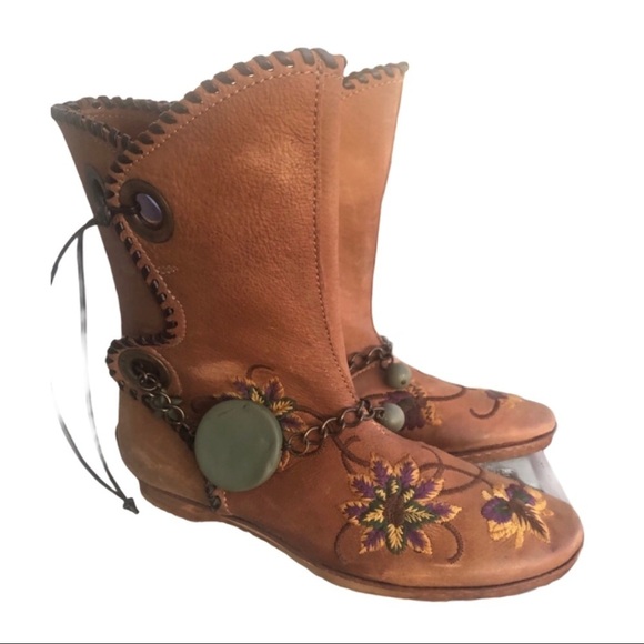 Anthropologie Shoes - Anthropologie AREA FORTE Italian Embroidered Leather Boots NEW